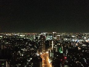 ４１階からの眺望　【五反田・大崎方面】<br>　夜景