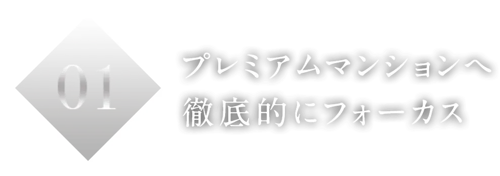 01プレミアムマンションへ徹底的にフォーカス