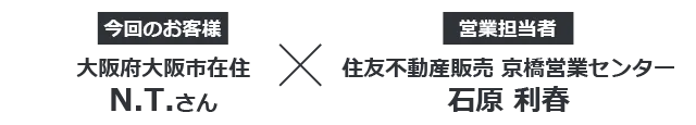 【今回のお客様】大阪府大阪市在住 N.T.さん × 【営業担当者】住友不動産ステップ　京橋営業センター 石原利春
