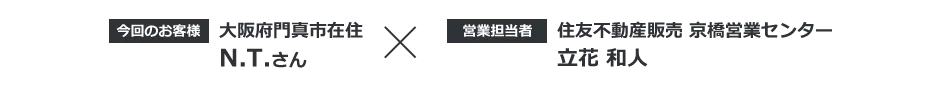 【今回のお客様】大阪府門真市在住 N.T.さん × 【営業担当者】住友不動産ステップ　京橋営業センター 立花和人