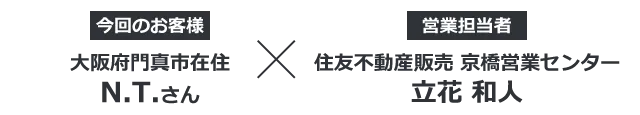 【今回のお客様】大阪府門真市在住 N.T.さん × 【営業担当者】住友不動産ステップ　京橋営業センター 立花和人