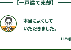 一戸建て売却 本当によくしていただきました。 H.Y様