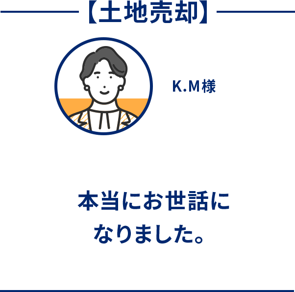 土地売却 本当にお世話になりました。 K.M様