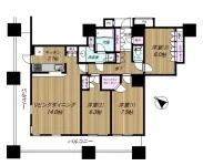 3LD・K+WIC<br>84.88m²