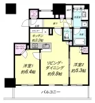 2LDK+WIC<br>61.28m²
