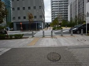 交番横の横断歩道を渡ります