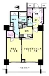 1LD・K+W+SIC  <br>56.92m²