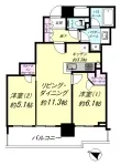 2LD・K+2WIC<br>58.43ｍ²
