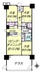 3SLD・K+2WIC<br>72.88m²