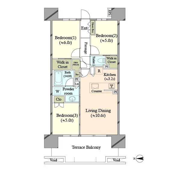 3LD・K+N+WIC<br>67.02m²