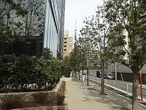 ヒルサイドエントランスと東京タワー