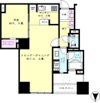1LD・K+WIC　<br>59.09m²　(NORTH　TOWER）