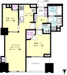 2LD・K+WIC　<br>57.73m²　（SOUTH　TOWER）