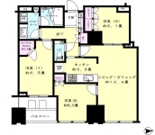 3LD・K+WIC　<br>77.51m²　（SOUTH　TOWER）