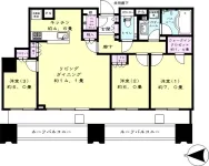 3LD・K+WIC+SIC　<br>86.72m²　（SOUTH　TOWER）