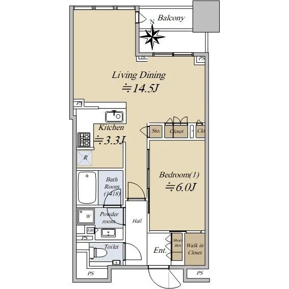 1LDK<br>55m²