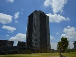 葛飾にいじゅくみらい公園から見たタワー<br>棟