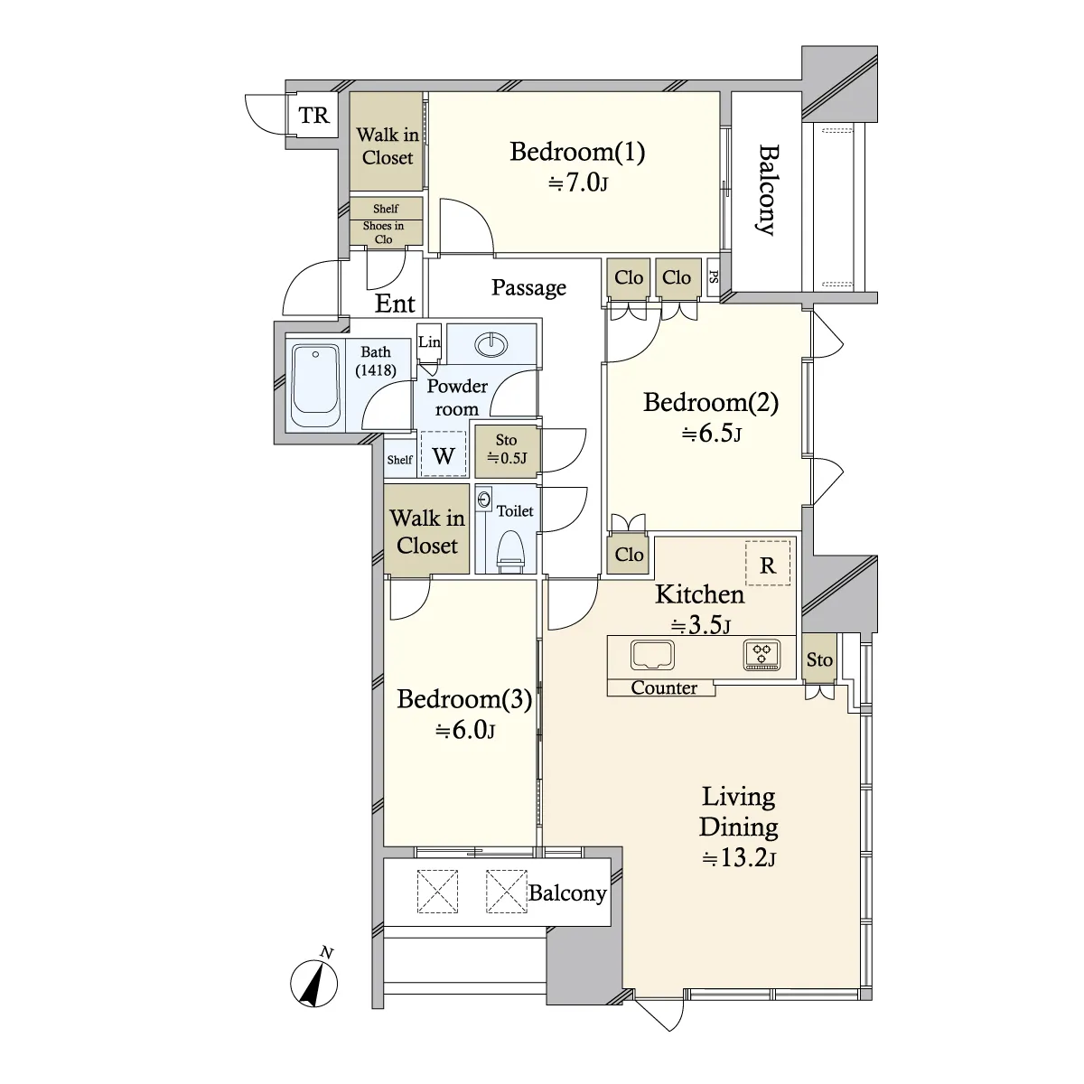 3LD・K+2WIC+SIC<br>83.53m²