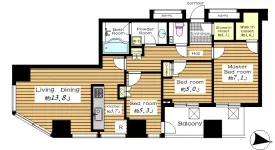 3LD・K＋WIC　<br>81.18m²