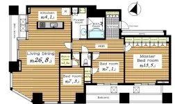 3LD・K＋2WIC　<br>129.59m²