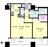 1LD・K+WIC　<br>60.33m²