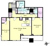 2LD・K+WIC　<br>92.23m²