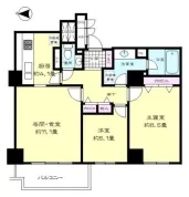 ウエストヒルJ棟の代表的間取り<br>70.46m²