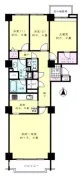 ノースヒルO棟の代表的間取り<br>97.62m²