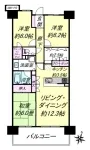 3LD・K+WIC<br>80.05m²