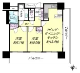 2LDK+WIC<br>57.56m²