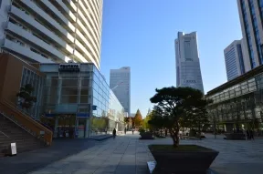 敷地南西側のランドマークタワー方面にの<br>びるグランモール公園