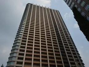 西側から見上げた外観