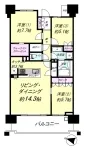 ３LD・K＋WIC<br>８２．８６m²