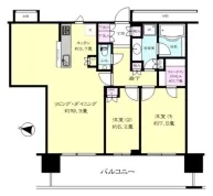 2LDK<br>80.38m²　