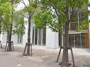メインエントランス前の緑豊かな植栽