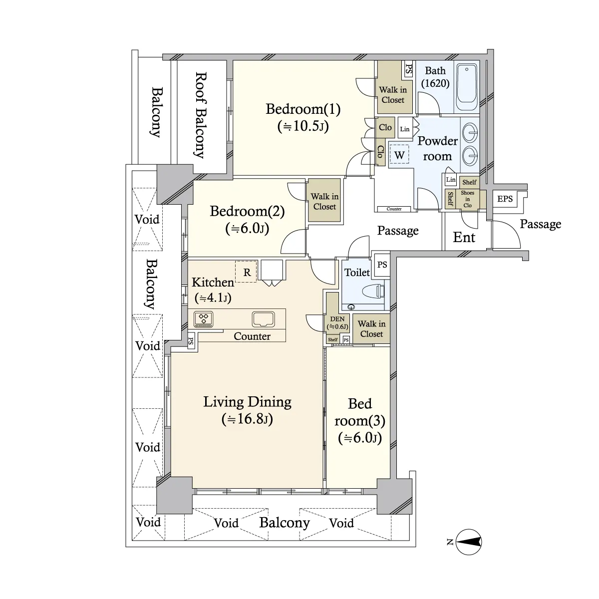 3LD・K+N+3WIC+SIC<br>104.18m²