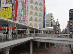 柏駅東口からペデストリアンデッキが続<br>きます。