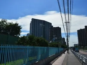 左側に物件が見えます