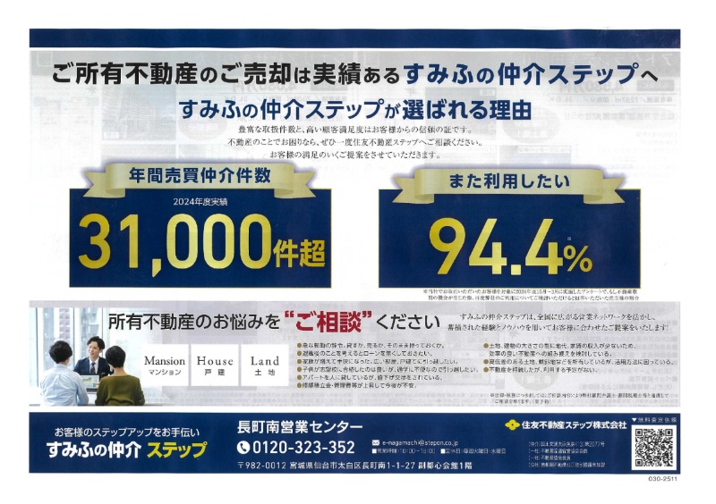 レトロ】1990年住友不動産販売 ステップ 不動産広告チラシ 初広告!! 西