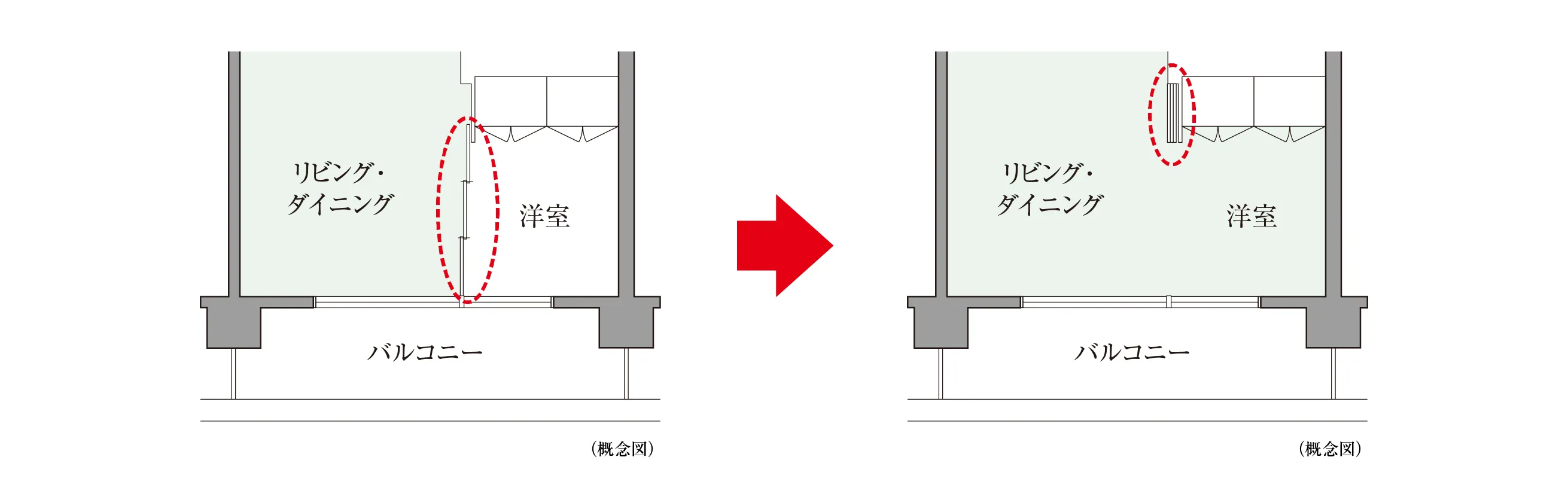 ライフスタイルに合わせて間取りを変更できる「フレキシブルプラン」