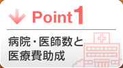 Point1 病院・医師数と医療費助成