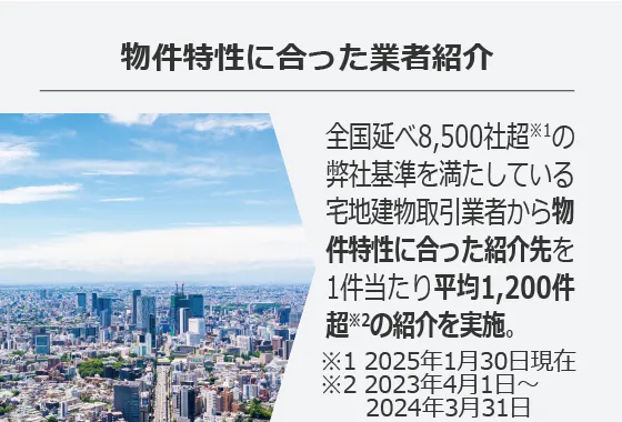 物件特性に合った業者紹介